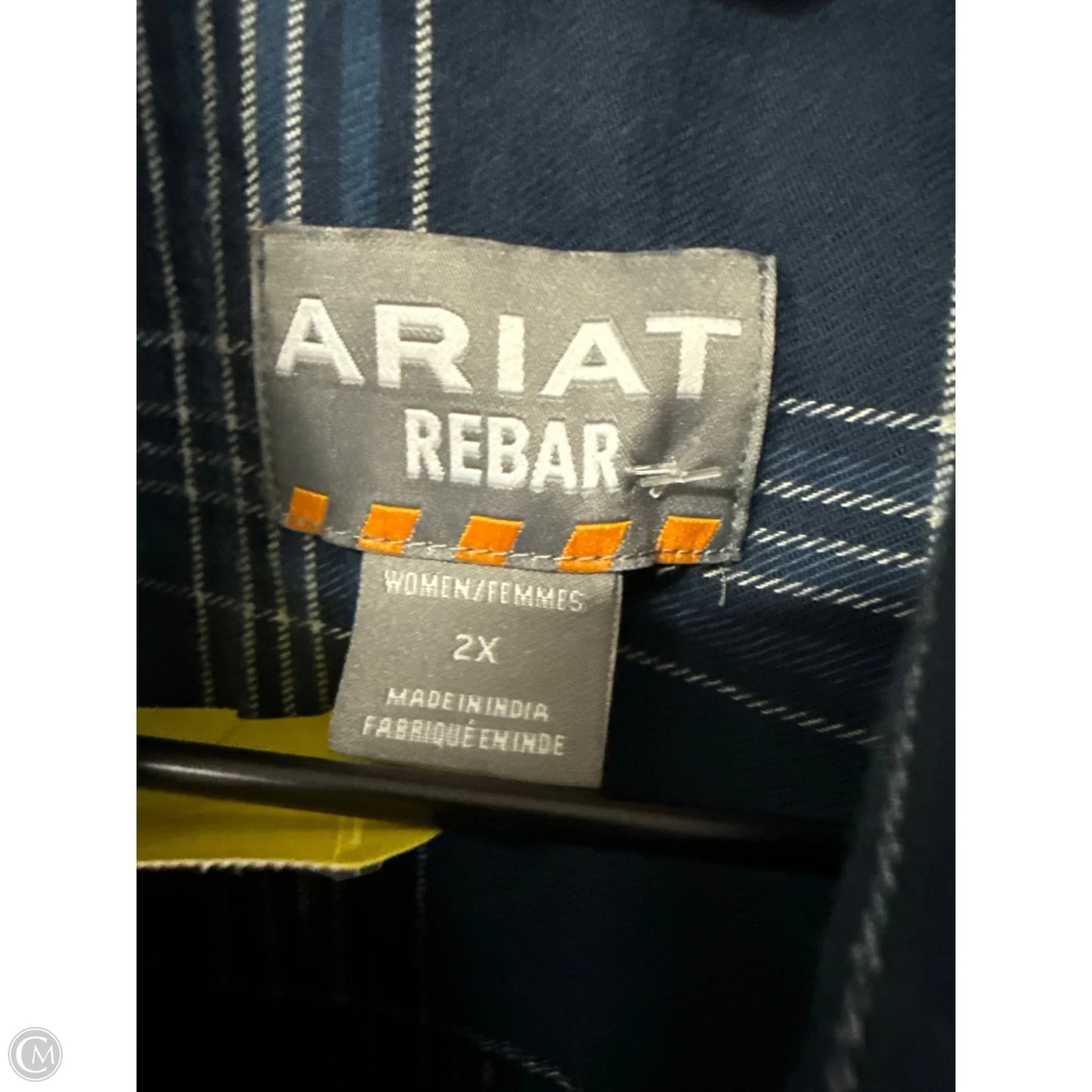 Blouse Long Sleeve By Ariat In Blue & White, Size: 2x