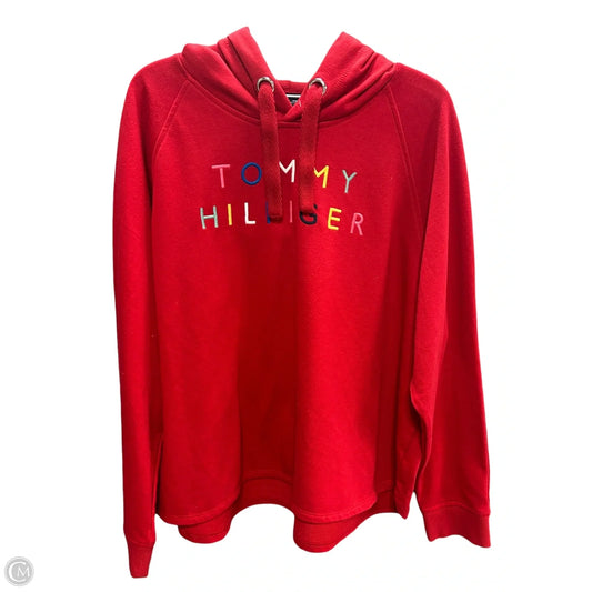 Sweatshirt Hoodie By Tommy Hilfiger In Red, Size: Xxl
