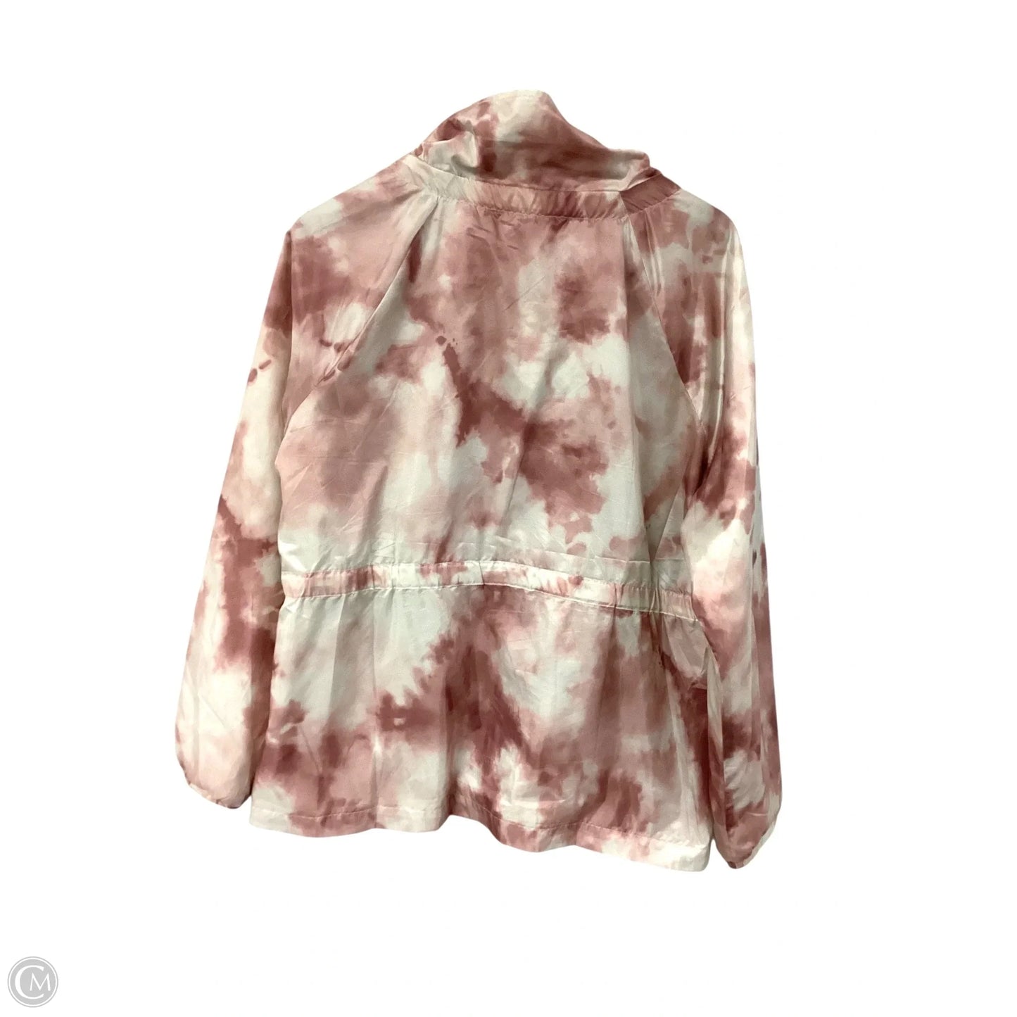 Jacket Windbreaker By Maurices In Cream & Pink, Size: L