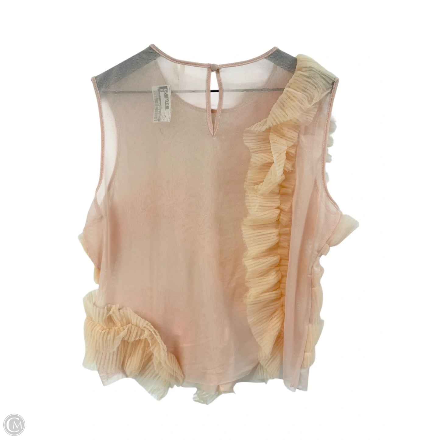 Top Short Sleeve By Anthropologie In Peach, Size: M