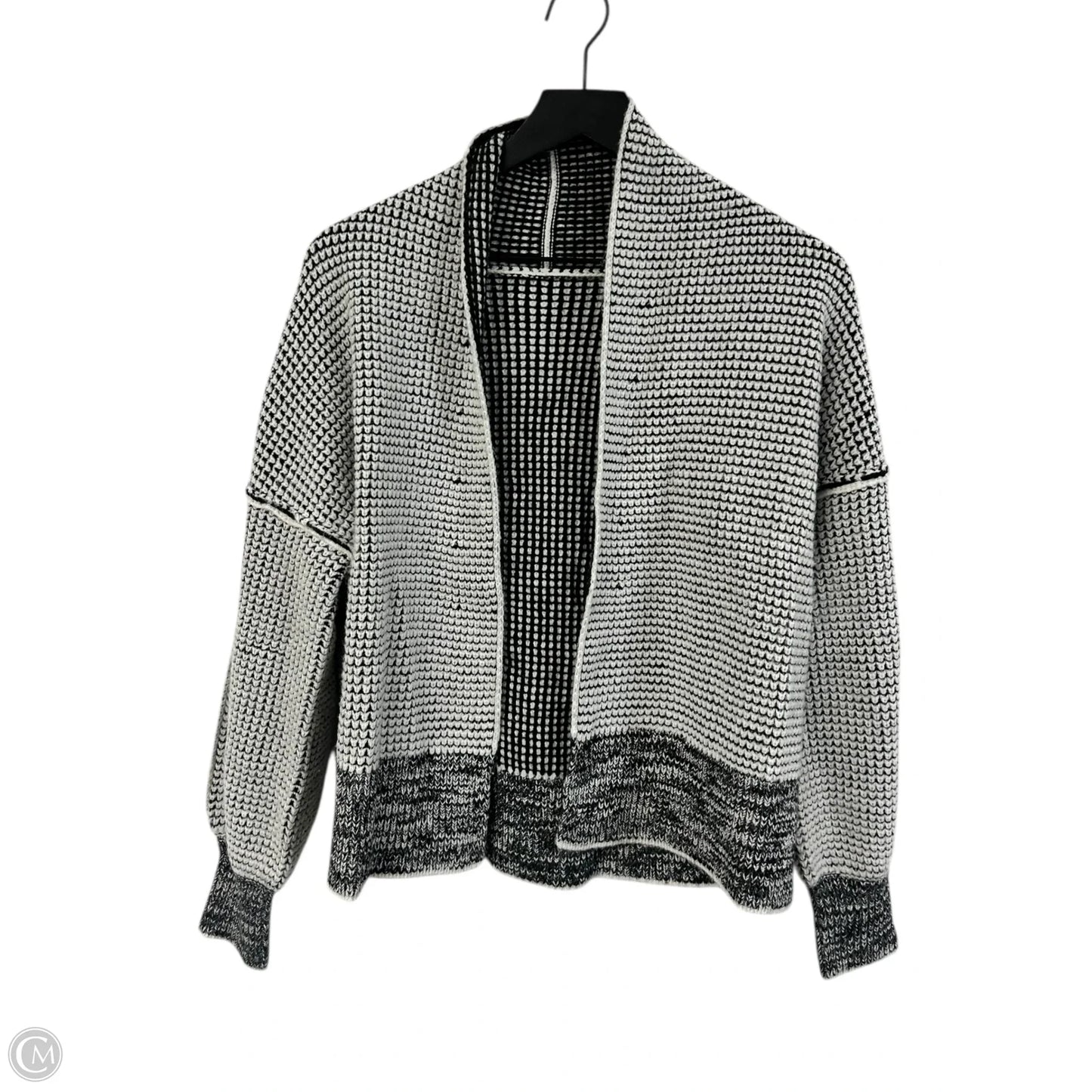 Sweater Cardigan By Cmf In Black & White, Size: S
