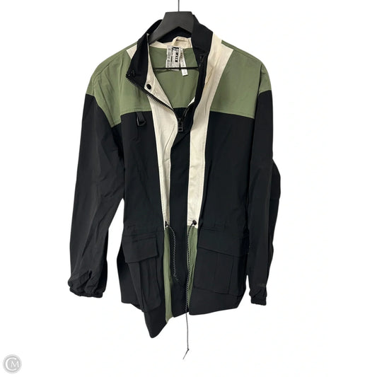 Jacket Windbreaker By Fabletics In Black & Green, Size: M