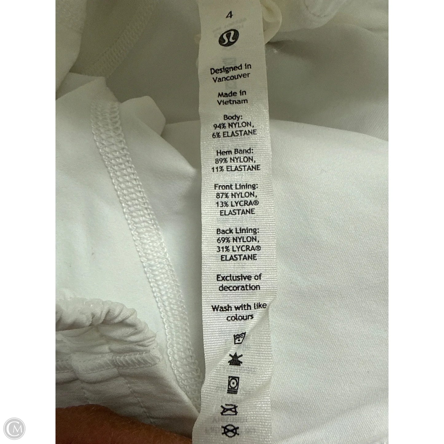 Athletic Skort By Lululemon In White, Size: 4