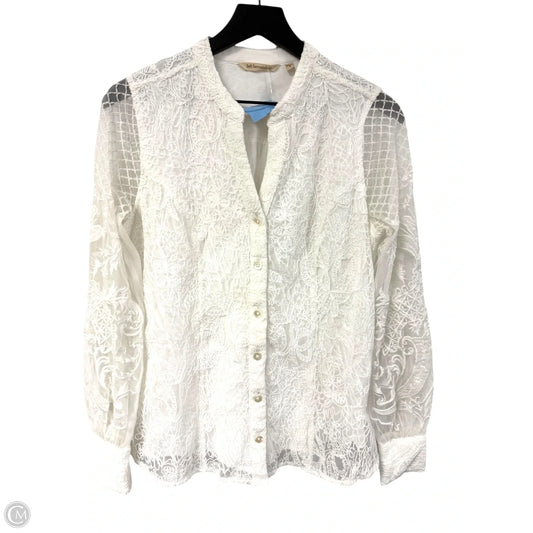 Top Long Sleeve By Soft Surroundings In White, Size: S
