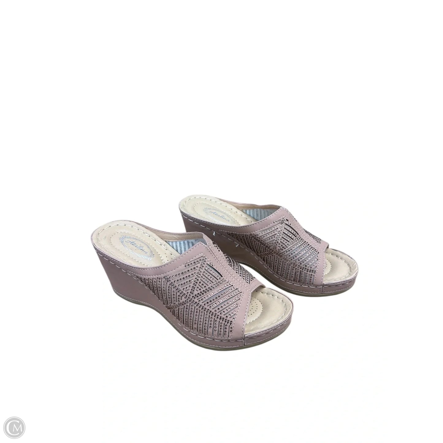Sandals Heels Wedge By Clothes Mentor In Tan, Size: 6.5
