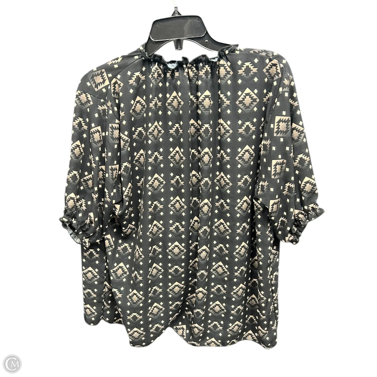 Top Short Sleeve By Lucky & Blessed In Black & Tan, Size: 3x