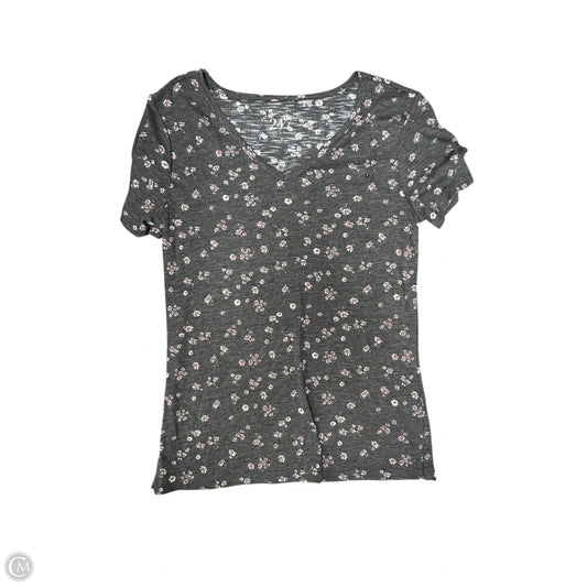 Top Short Sleeve Basic By Maurices In Floral Print, Size: M