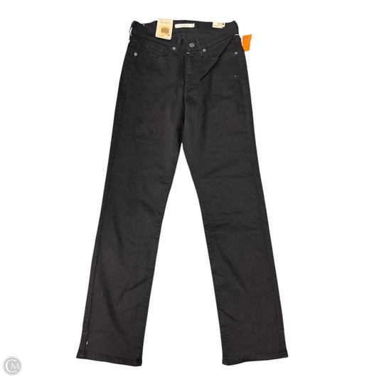 Jeans Straight By Levis In Black Denim, Size: 4