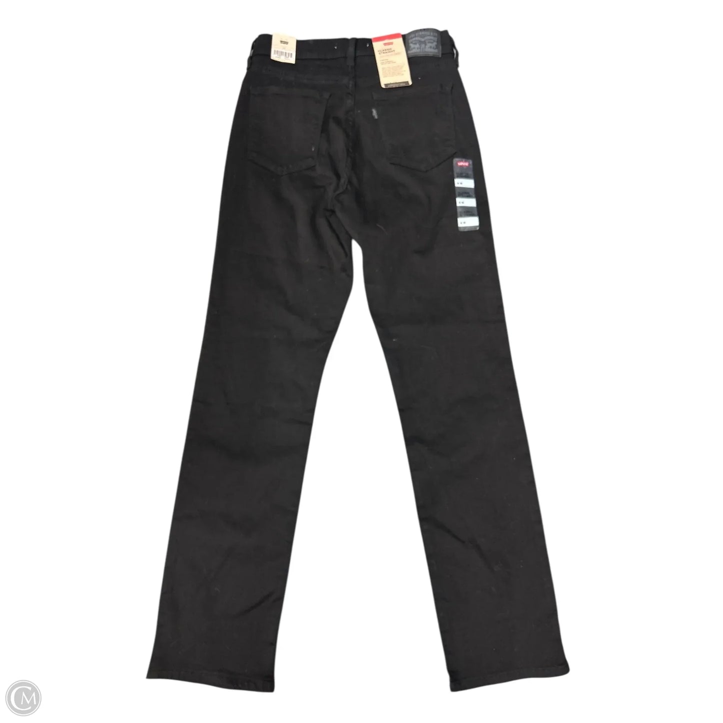 Jeans Straight By Levis In Black Denim, Size: 4