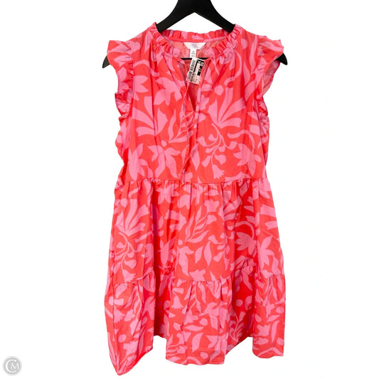 Dress Casual Midi By Time And Tru In Orange & Pink, Size: Xs