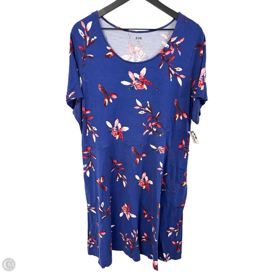 Dress Casual Short By Evri In Floral Print, Size: 2x
