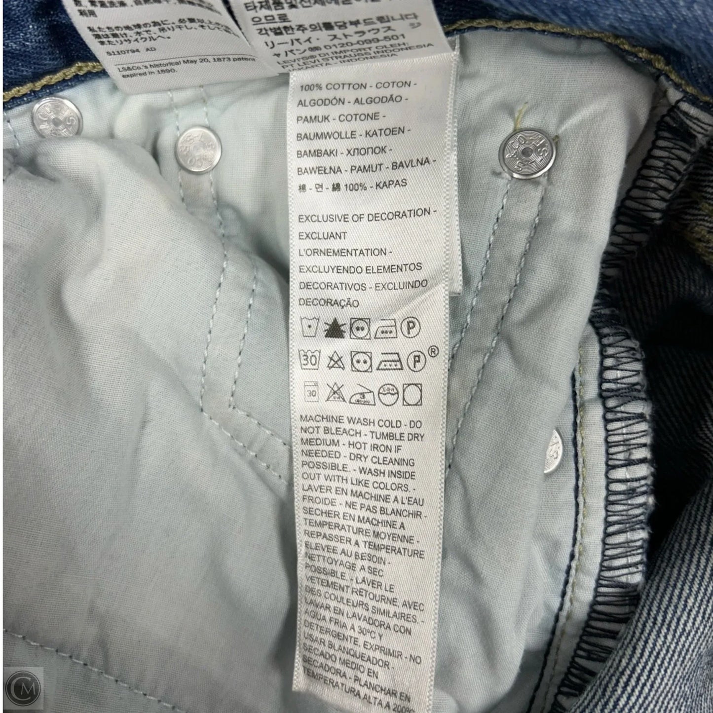 Jeans Straight By Levis In Blue Denim, Size: 4