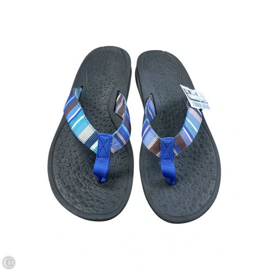 Sandals Flip Flops By Clarks In Multi-colored, Size: 9