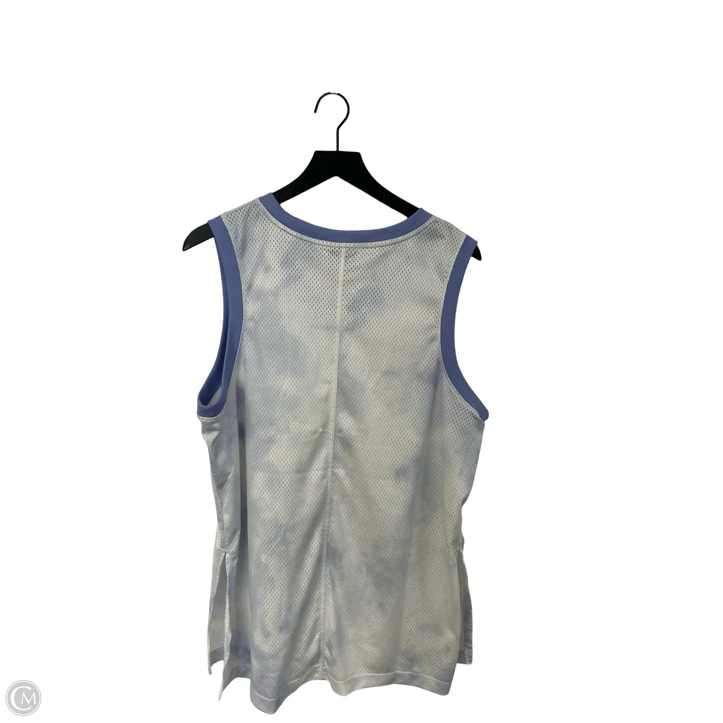 Athletic Tank Top By Nike Apparel In Blue & White, Size: L