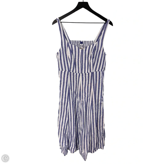 Dress Casual Midi By Old Navy In Blue & White, Size: L