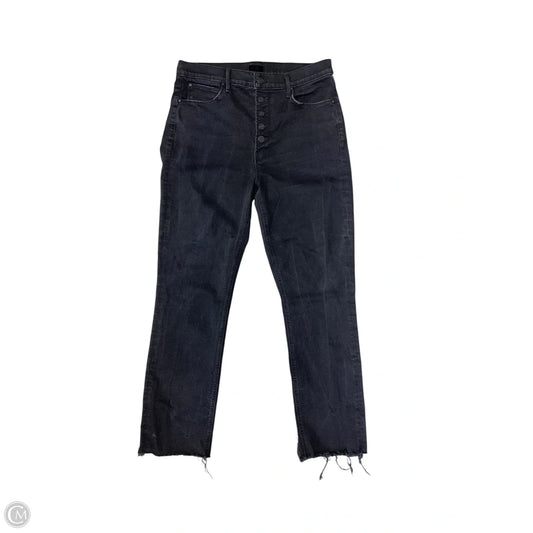 Jeans Straight By Mother In Black Denim, Size: 16