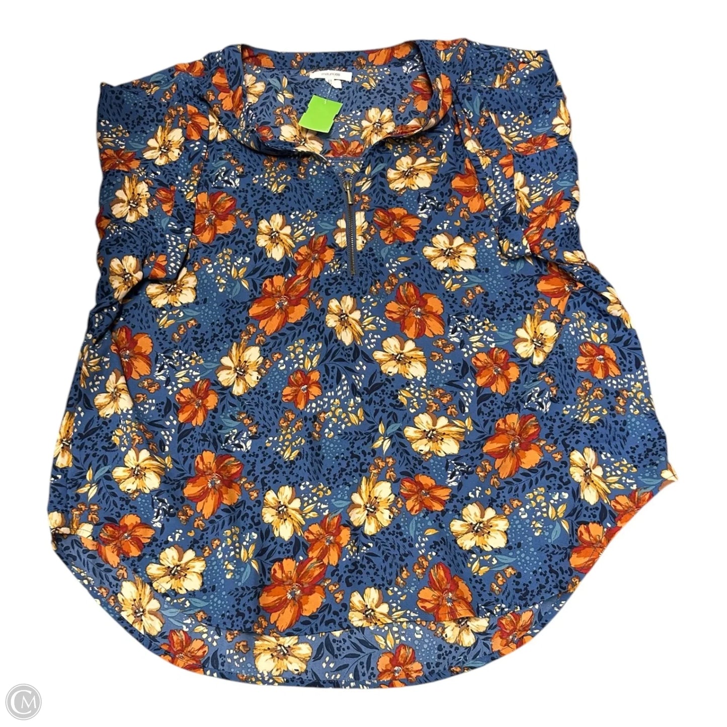 Top Short Sleeve By Maurices In Floral Print, Size: Xl