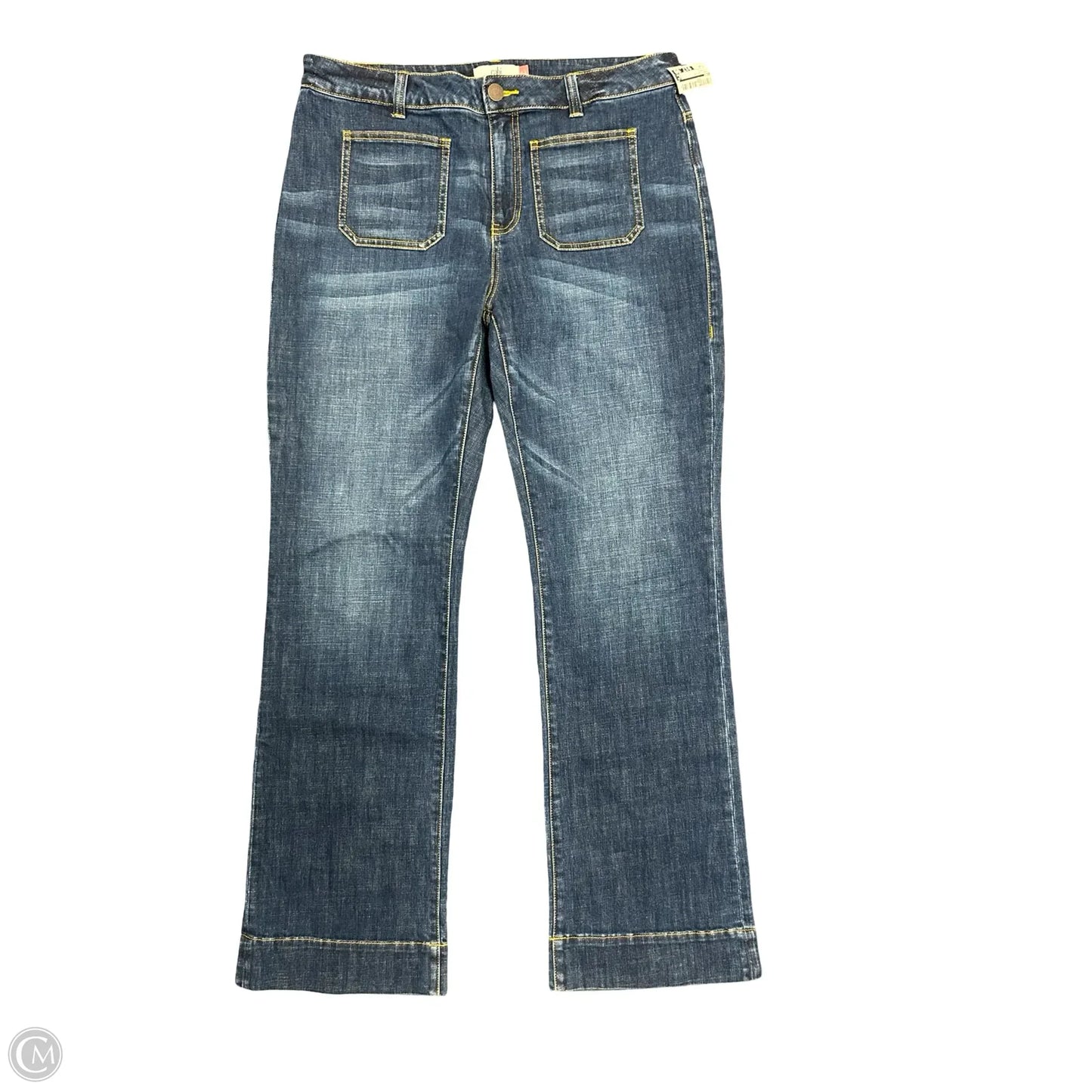 Jeans Straight By Cabi In Blue Denim, Size: 14