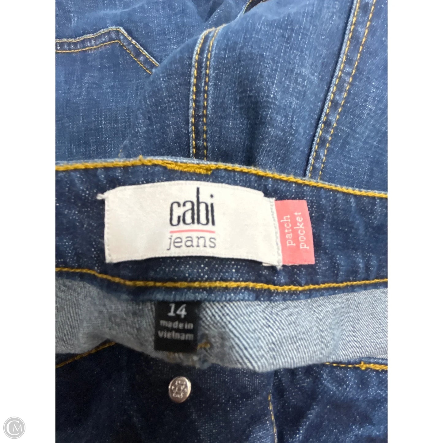 Jeans Straight By Cabi In Blue Denim, Size: 14