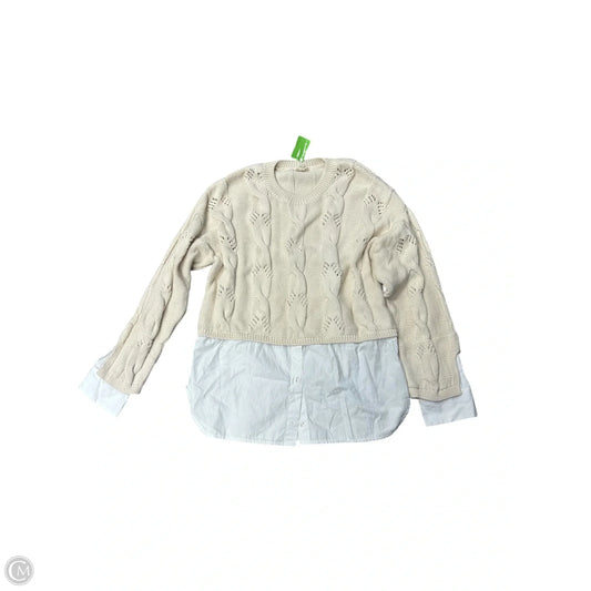 Sweater By Pilcro In Cream & White, Size: L