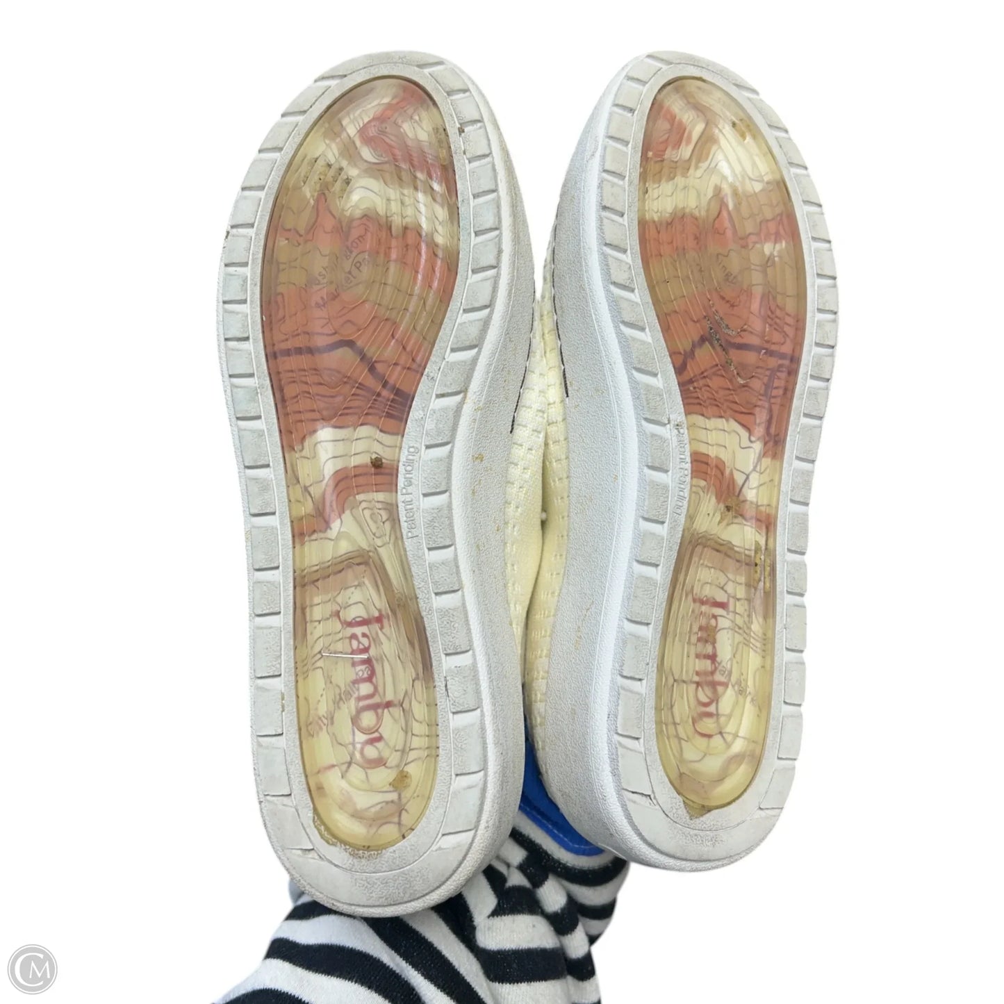 Shoes Sneakers By Jambu In Grey & Yellow, Size: 7.5