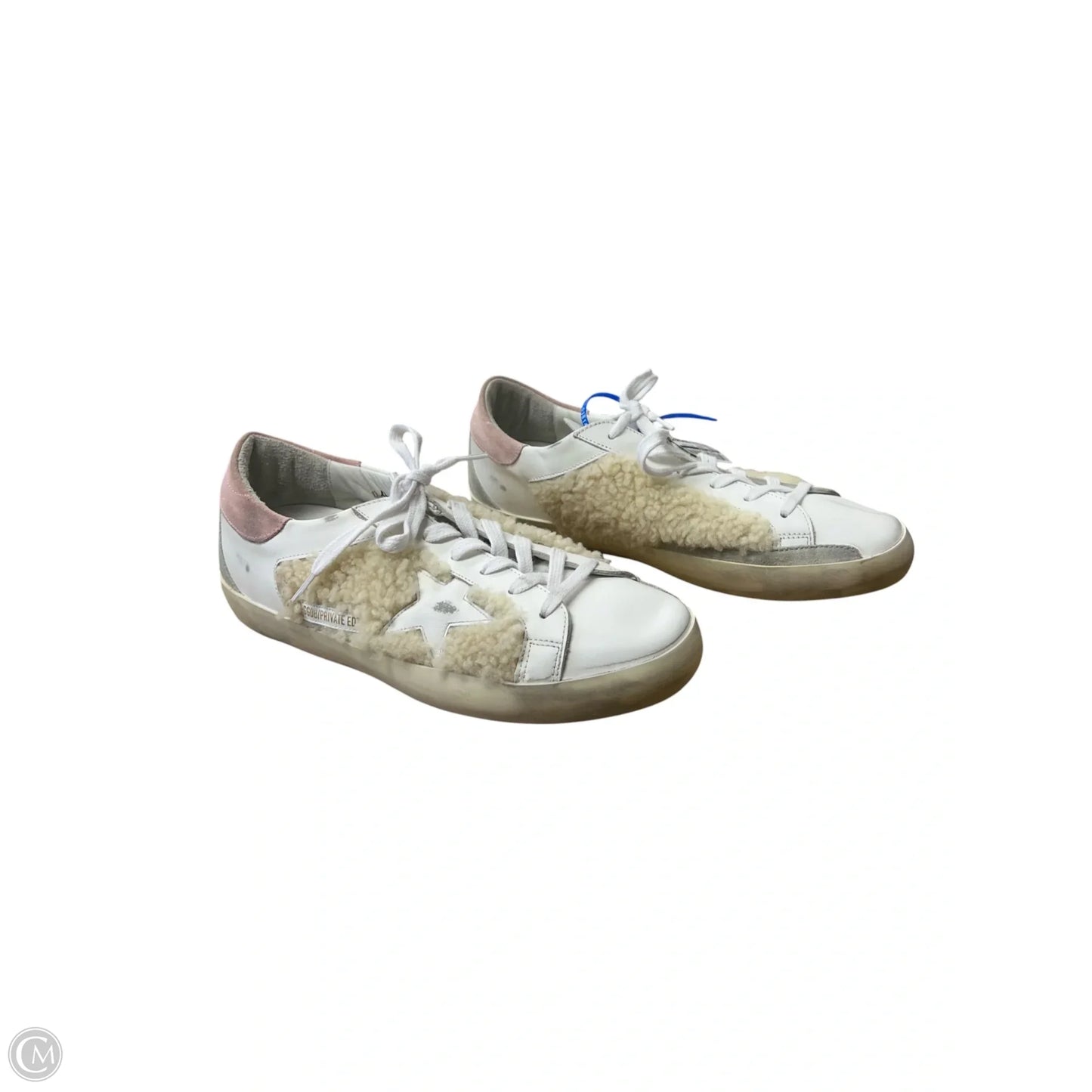 Shoes Luxury Designer By Golden Goose In Pink & White, Size: 11.5