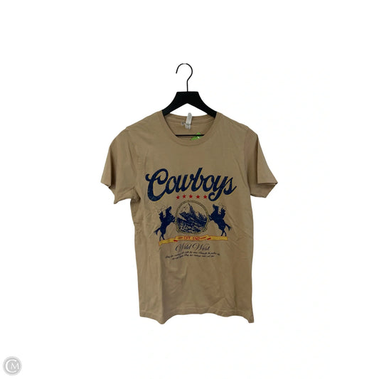 Top Short Sleeve Basic By Cme In Tan, Size: S