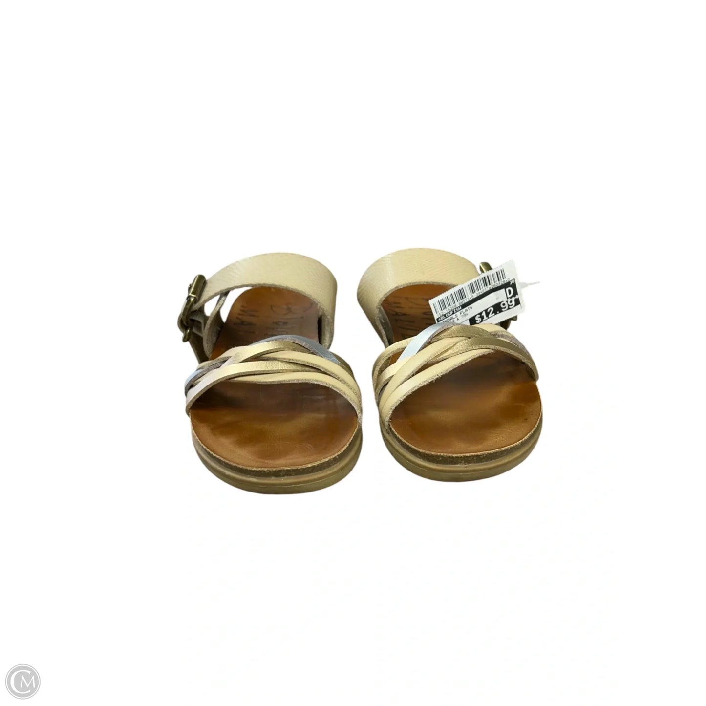 Sandals Flats By Blowfish In Silver & Tan, Size: 6