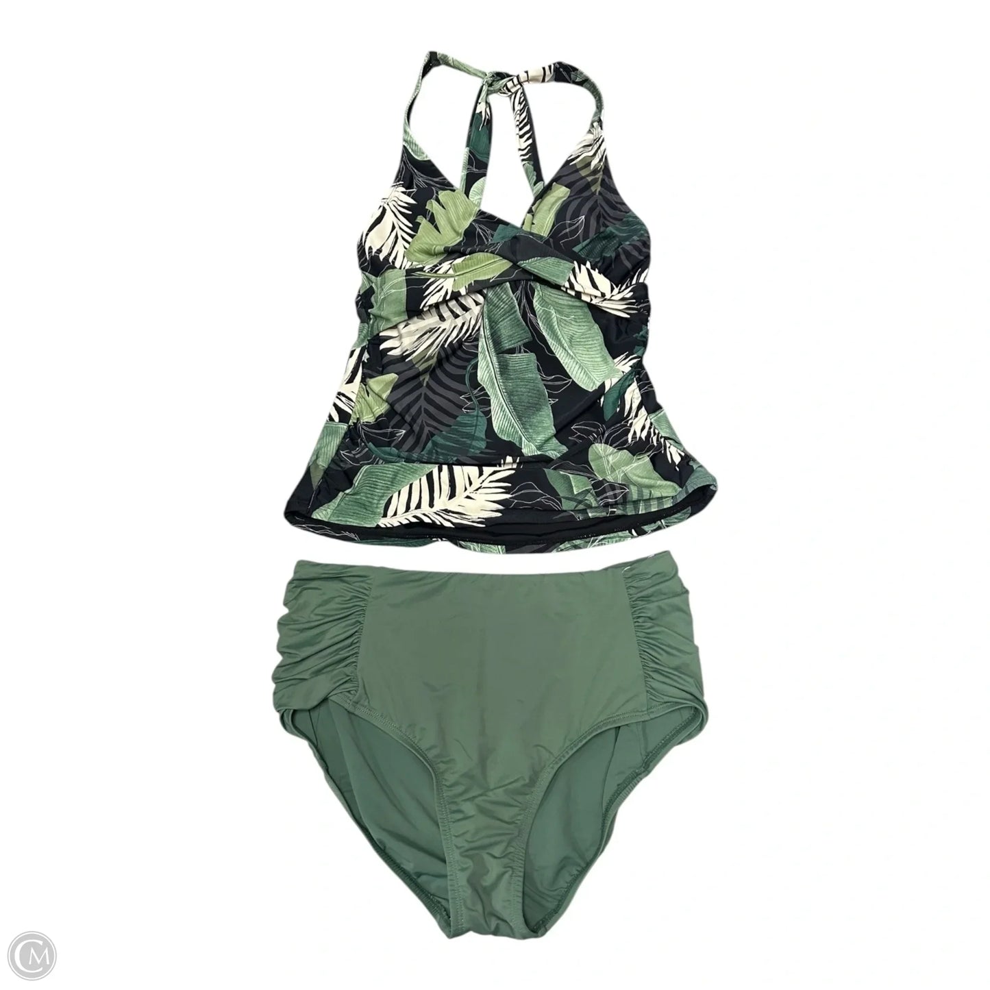 Swimsuit 2pc By Jantzen In Black & Green, Size: S