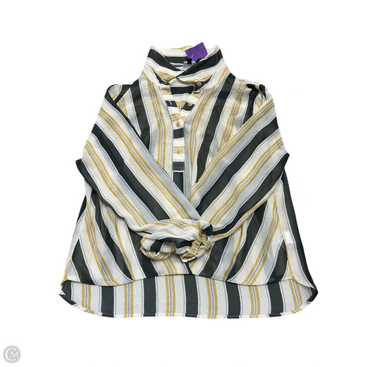 Top Long Sleeve By Cabi In Black & Yellow, Size: M