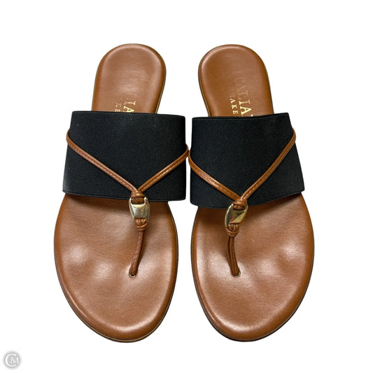 Sandals Flats By Italian Shoemakers In Black & Brown, Size: 7