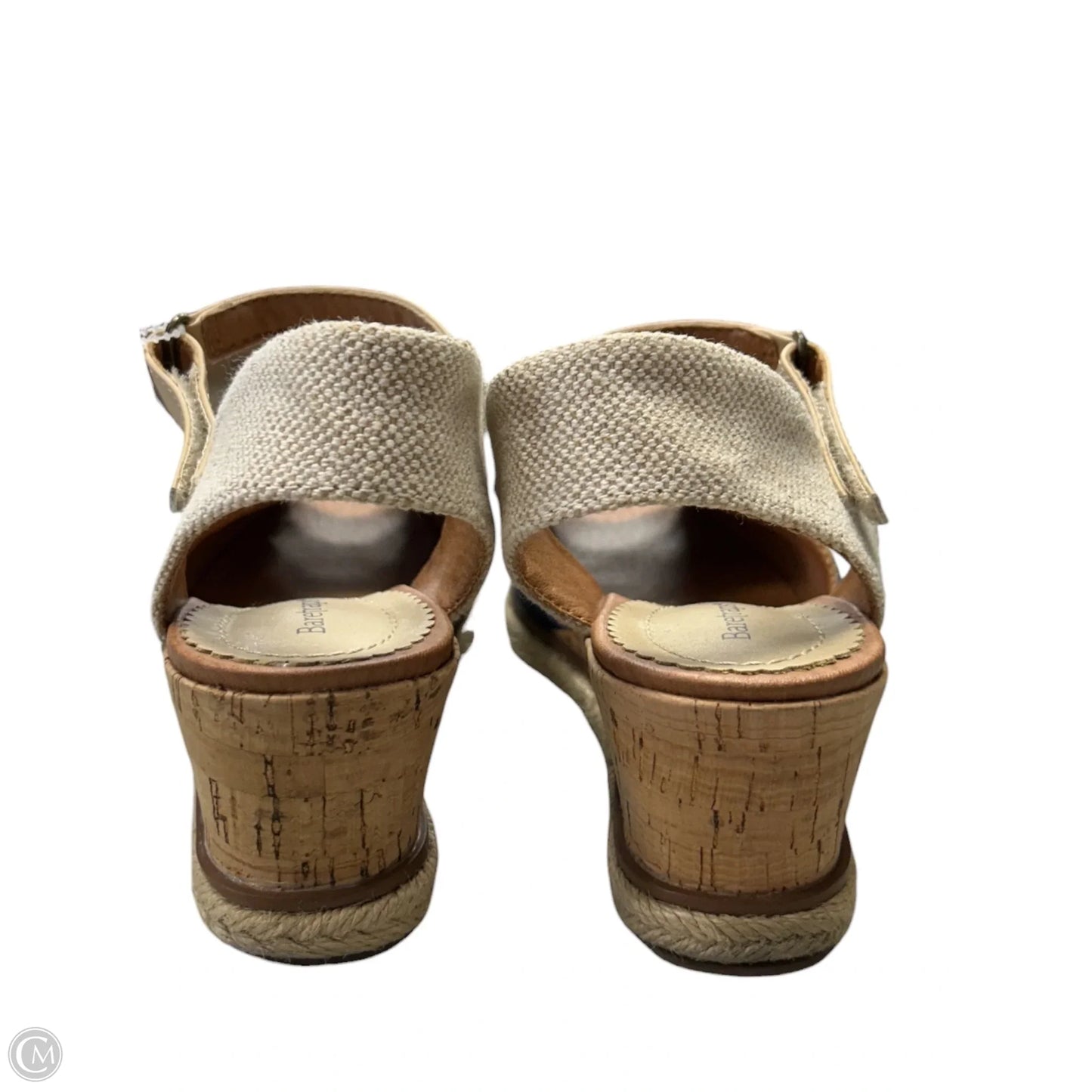 Sandals Heels Wedge By Bare Traps In Blue & Cream, Size: 7