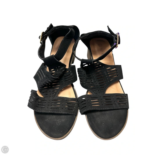 Sandals Flats By Top Moda In Black, Size: 8