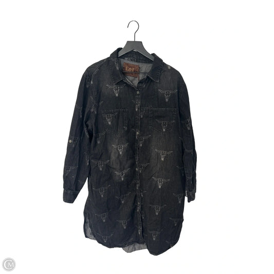 Dress Casual Midi By Lucky & Blessed In Black Denim, Size: Xl