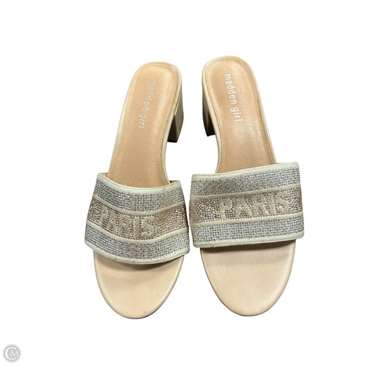 Sandals Heels Block By Madden Girl In Cream, Size: 9