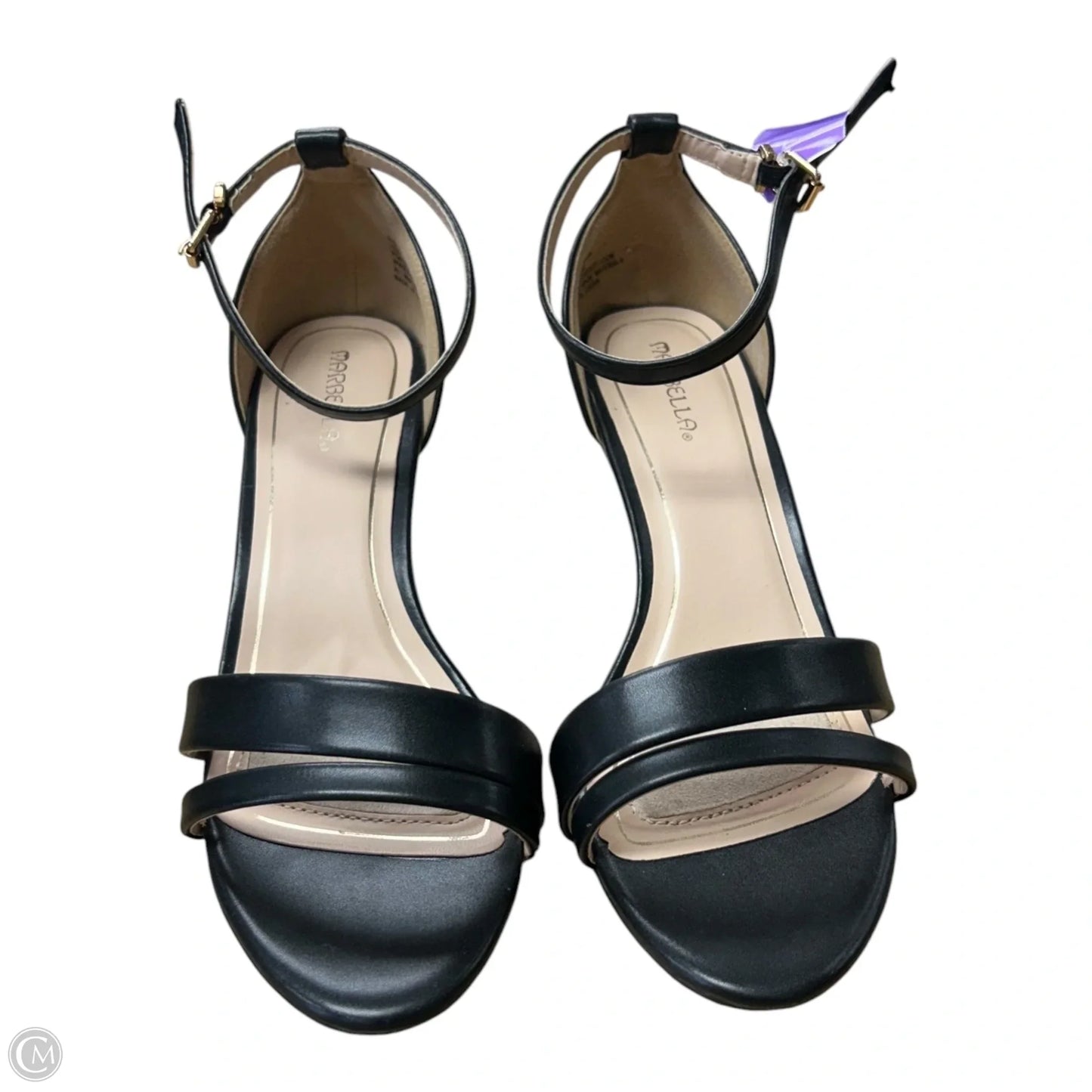 Sandals Heels Kitten By Clothes Mentor In Black, Size: 8