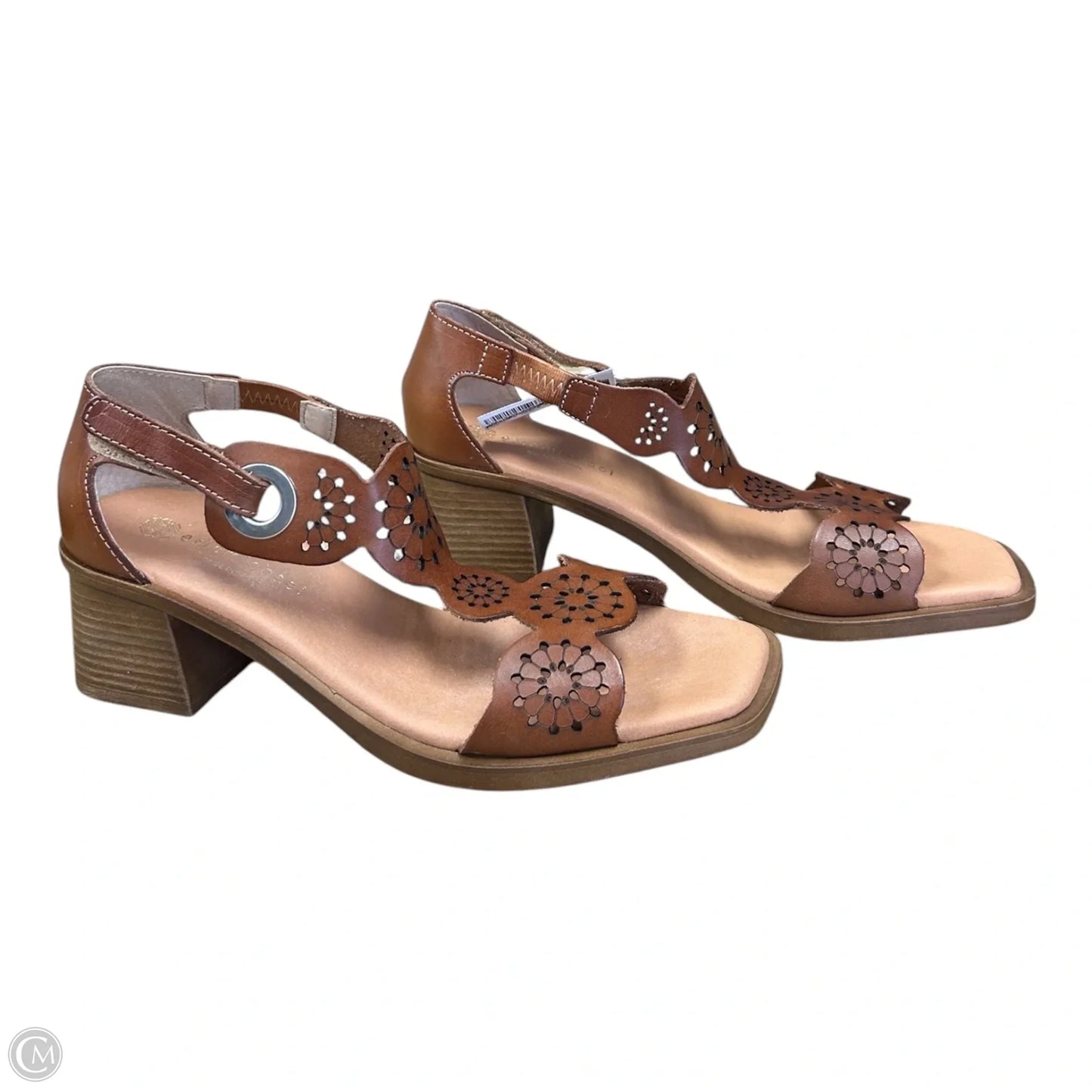 Sandals Heels Block By Eric Michael London In Brown, Size: 8.5