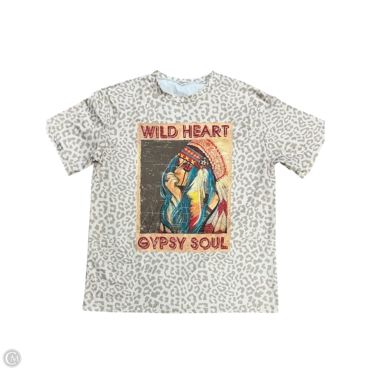 Top Short Sleeve Basic By Cmf In Leopard Print, Size: 2x