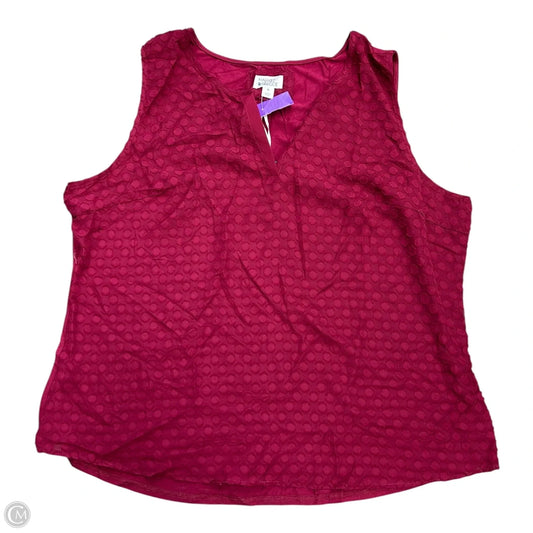 Top Sleeveless By Market & Spruce In Pink, Size: Xxl