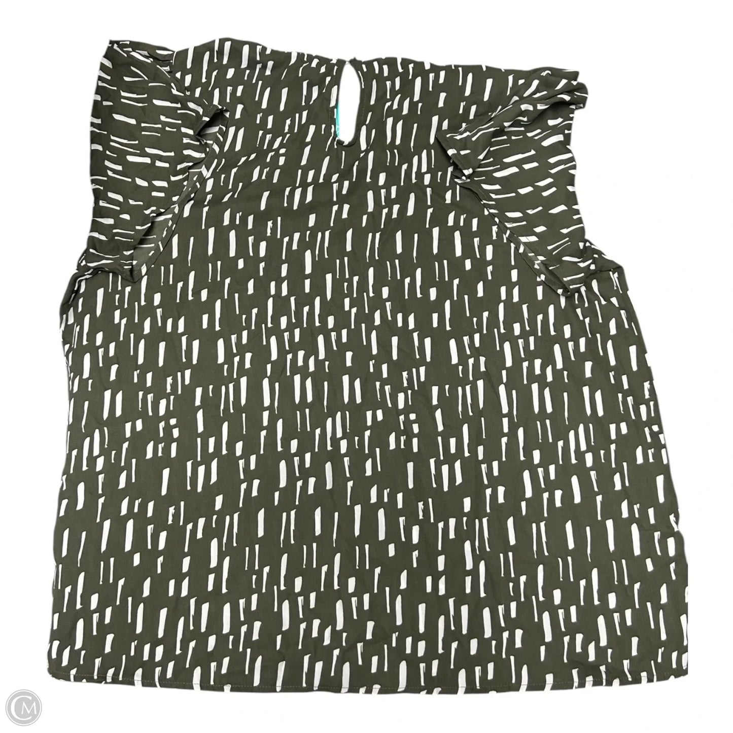 Top Short Sleeve By Papermoon In Green & White, Size: 2x