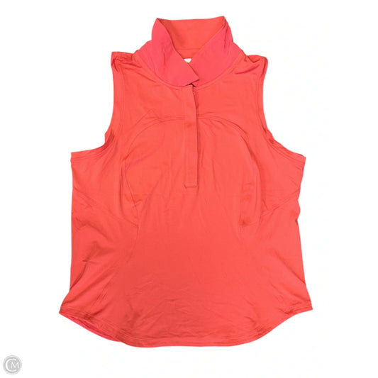 Athletic Tank Top By Lululemon In Coral, Size: 12
