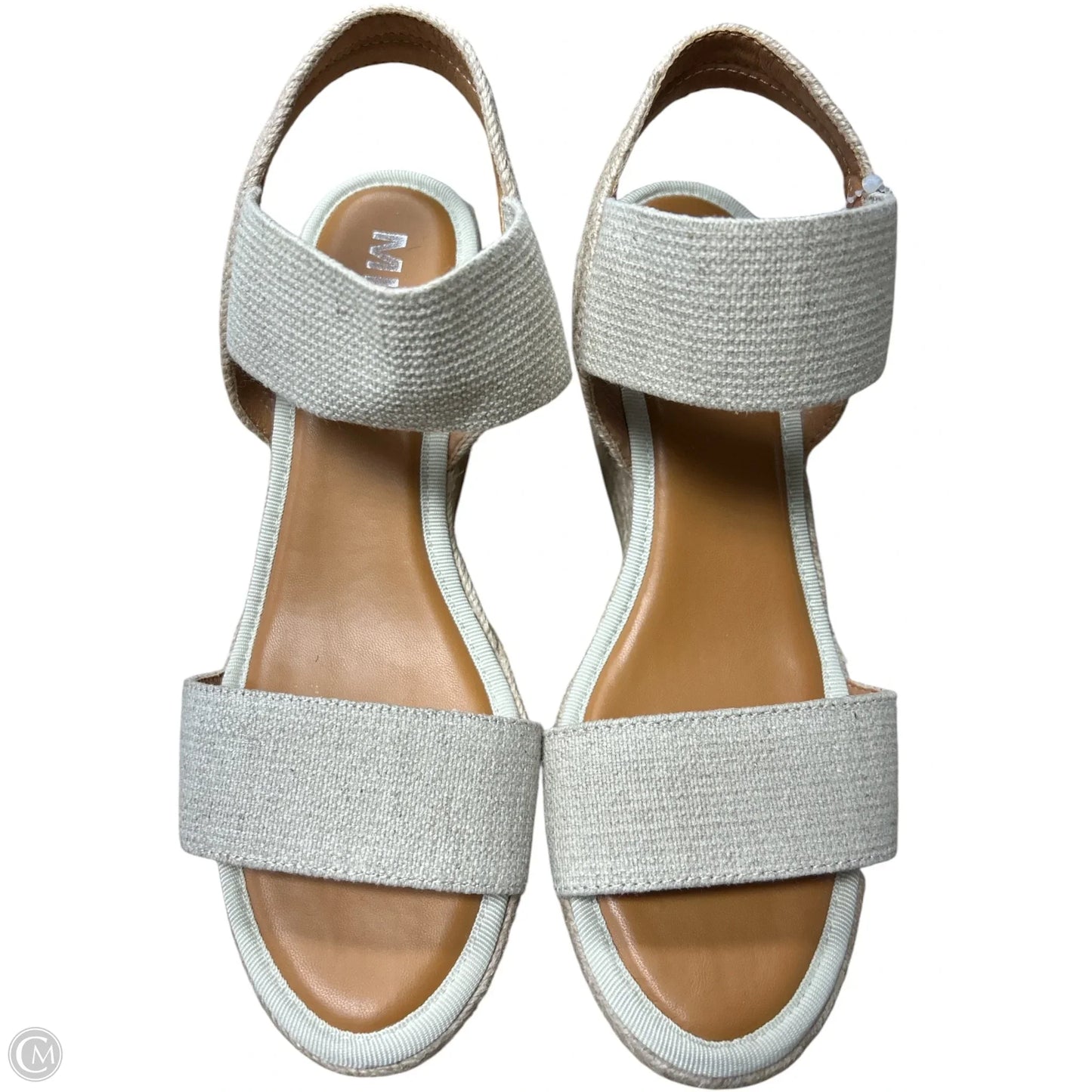 Sandals Heels Wedge By Mia In Cream, Size: 9