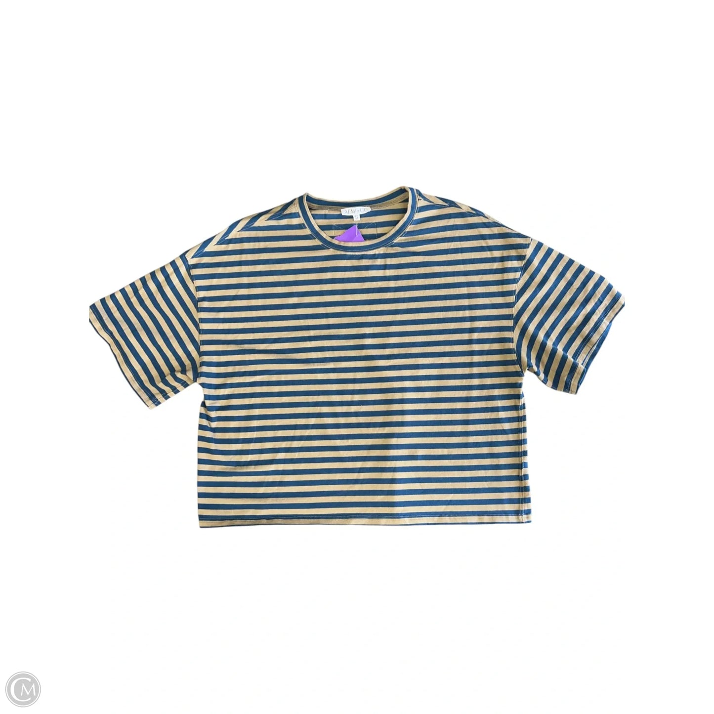 Top Short Sleeve By Clothes Mentor In Blue & Brown, Size: S
