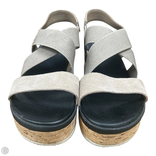 Sandals Heels Wedge By Sorel In Beige, Size: 8.5