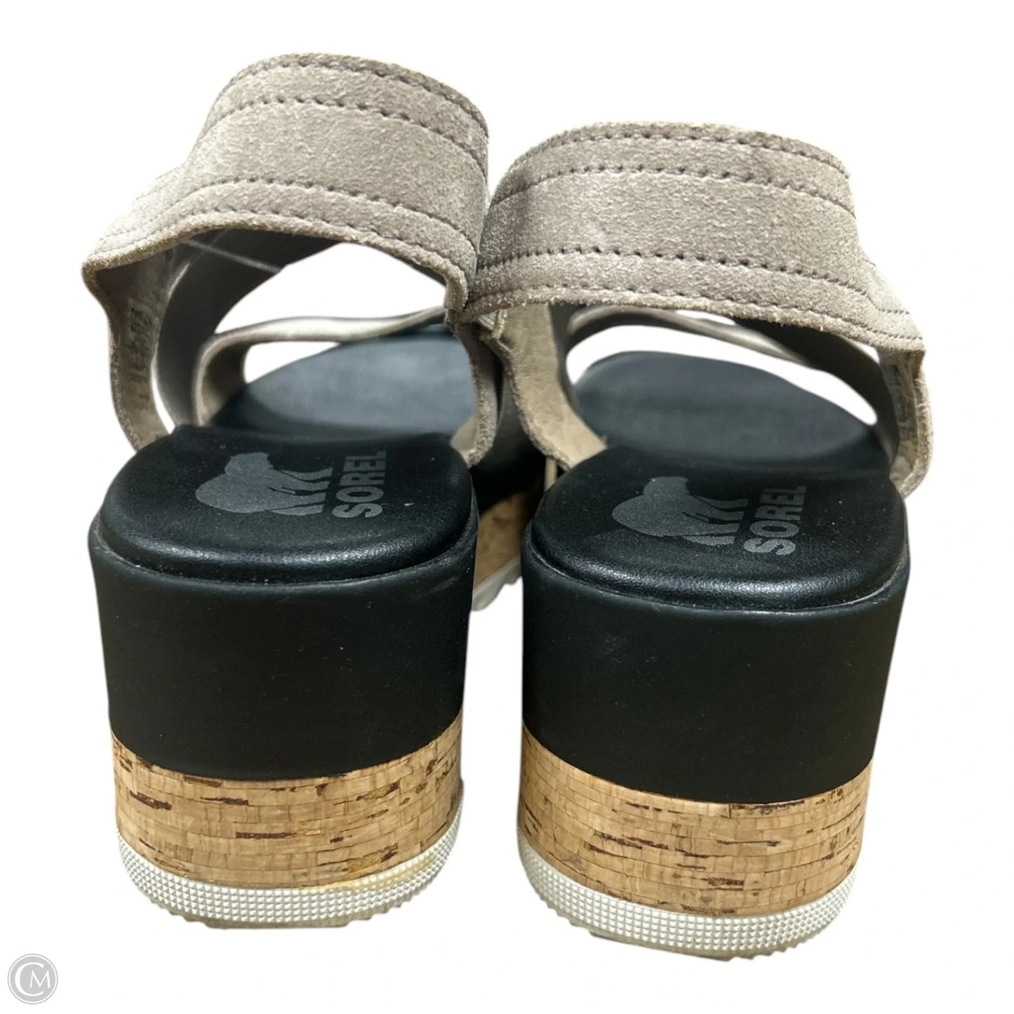 Sandals Heels Wedge By Sorel In Beige, Size: 8.5