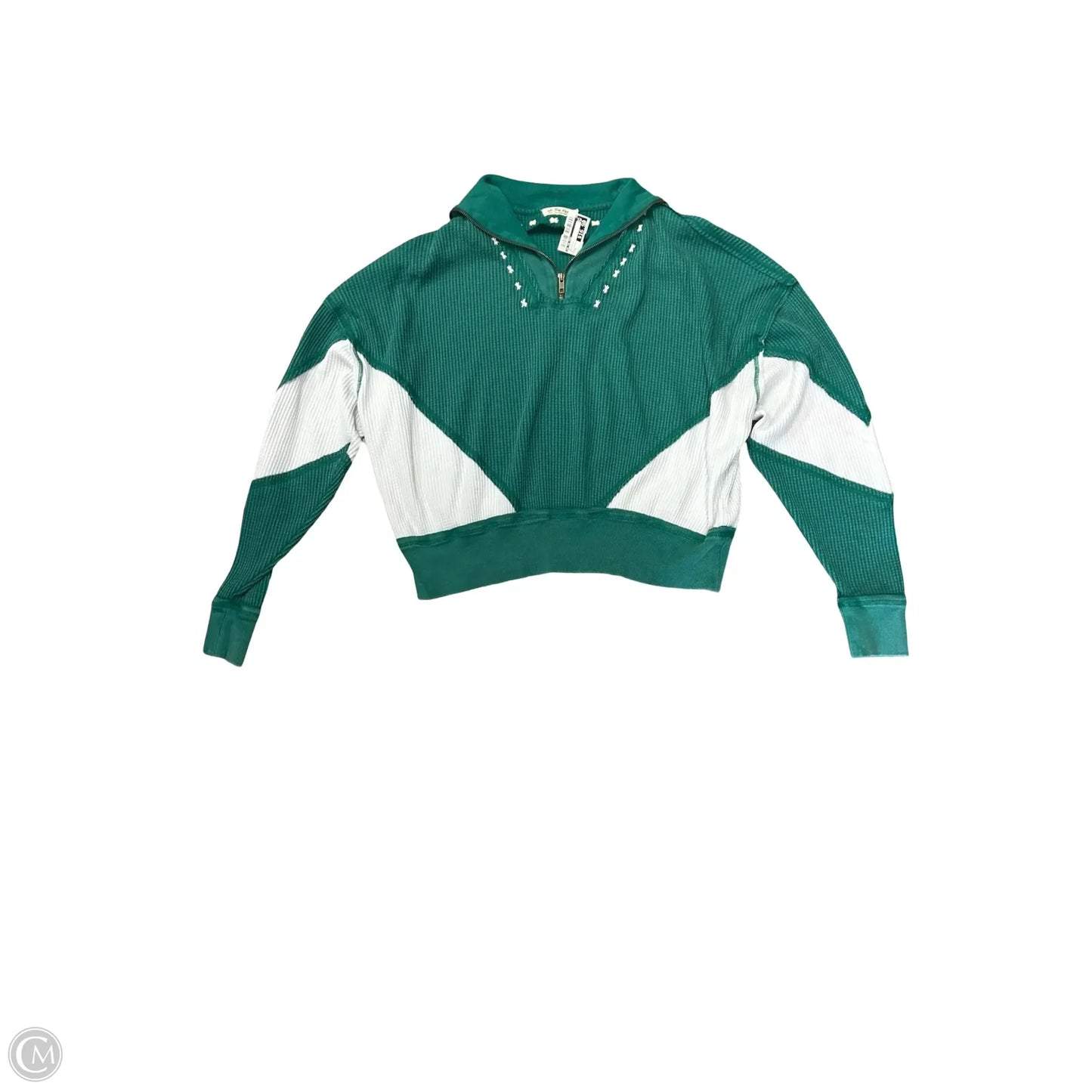 Top Long Sleeve By We The Free In Green & White, Size: S