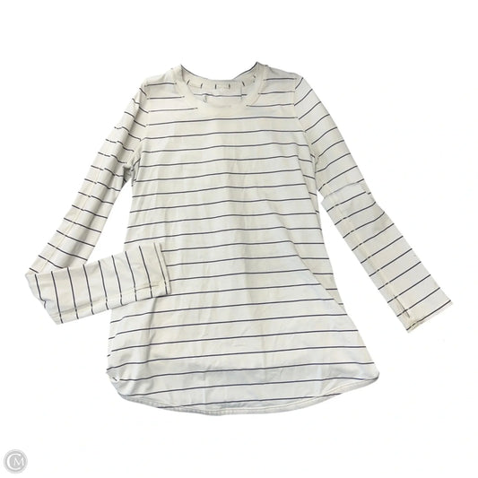 Athletic Top Long Sleeve Crewneck By Lululemon In Striped Pattern, Size: 4