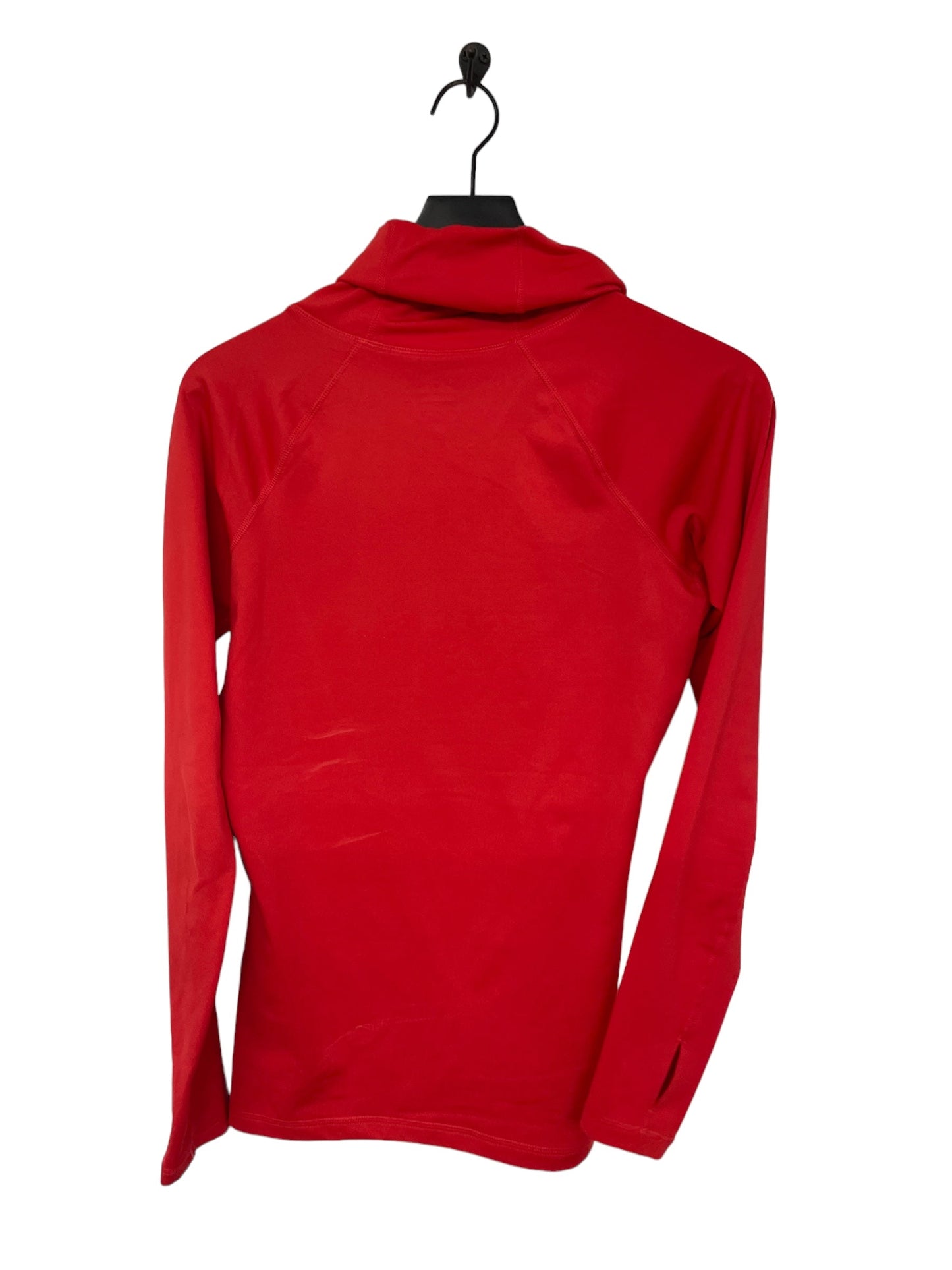 Red Athletic Top Long Sleeve Collar Nike, Size M