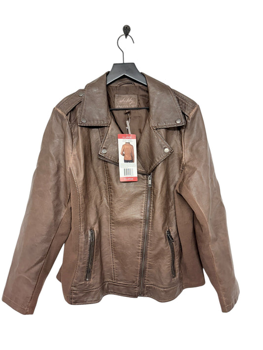 Jacket Moto By Sebby In Brown, Size: Xl