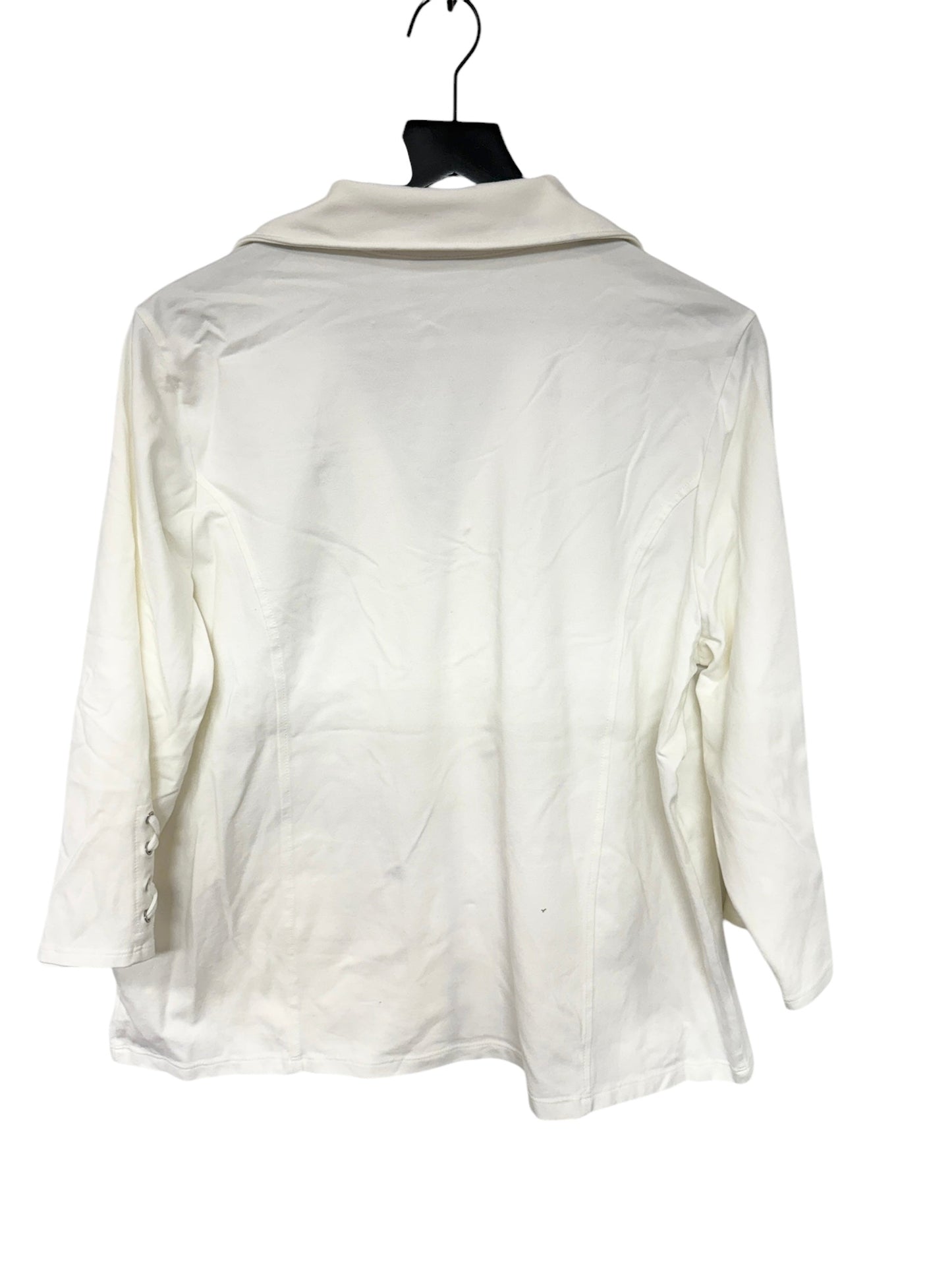 Jacket Shirt By Chicos In White, Size: Xl